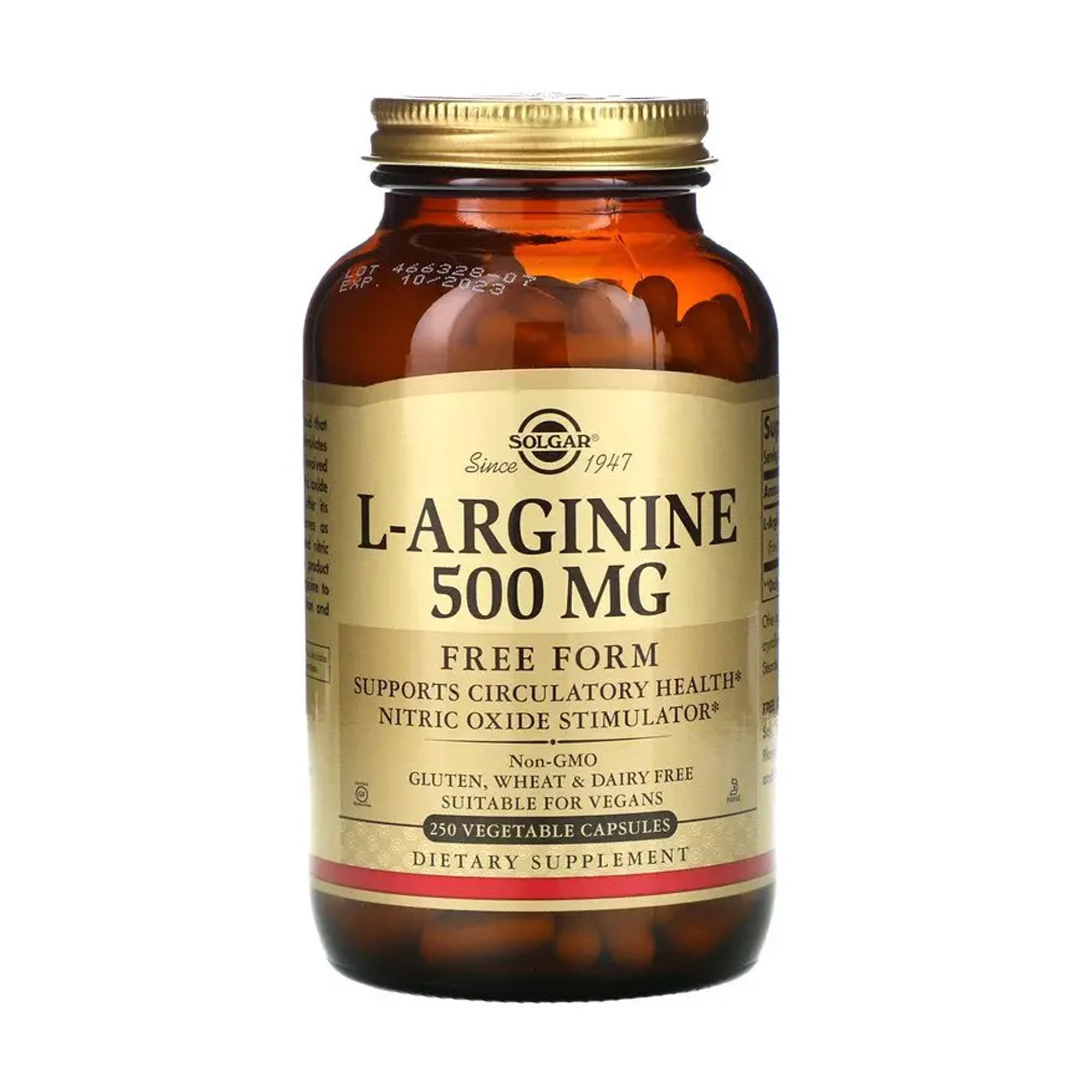 L-Аргінін Solgar L-Arginine 500 мг, 250 капсул